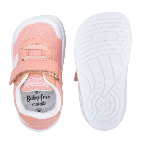 BabyFree Barefoot Sapatilha Lona de elásticos Rosa
