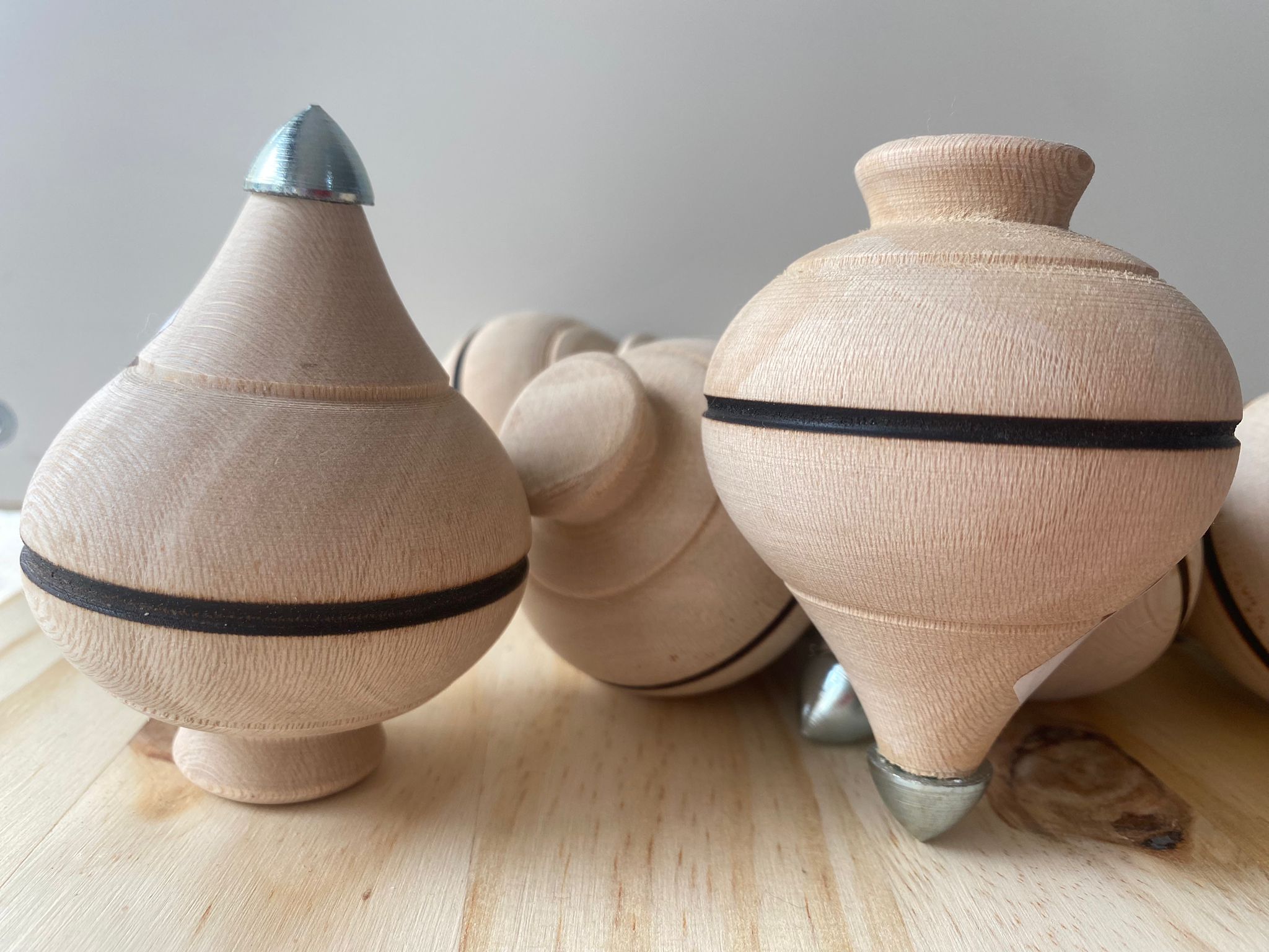 Traditional spinning top made of natural wood 