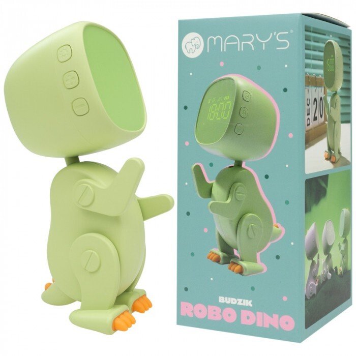 Mary's White Robot Dinosaur Alarm Clock