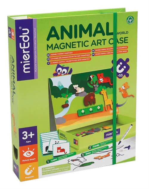 MierEdu - Caja magnética 2 en 1 Animales del Mundo
