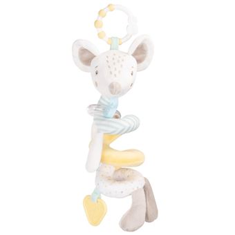 Espiral vertical Kikkaboo Joyful Mice com ratinho de peluche, mordedores coloridos, guizo e detalhes em papel de crinkle.