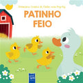 Capa do livro infantil "Patinho Feio" da coleção Primeiros Contos de Fadas com Pop-Up, mostrando um patinho cinzento grande rodeado por patinhos amarelos.
