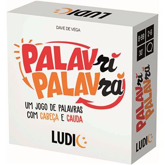 Caixa do jogo de tabuleiro "Palavri Palavra" da Ludic, mostrando o título, o autor Dave De Vega e a indicação 2-6 jogadores e 8-99 anos.