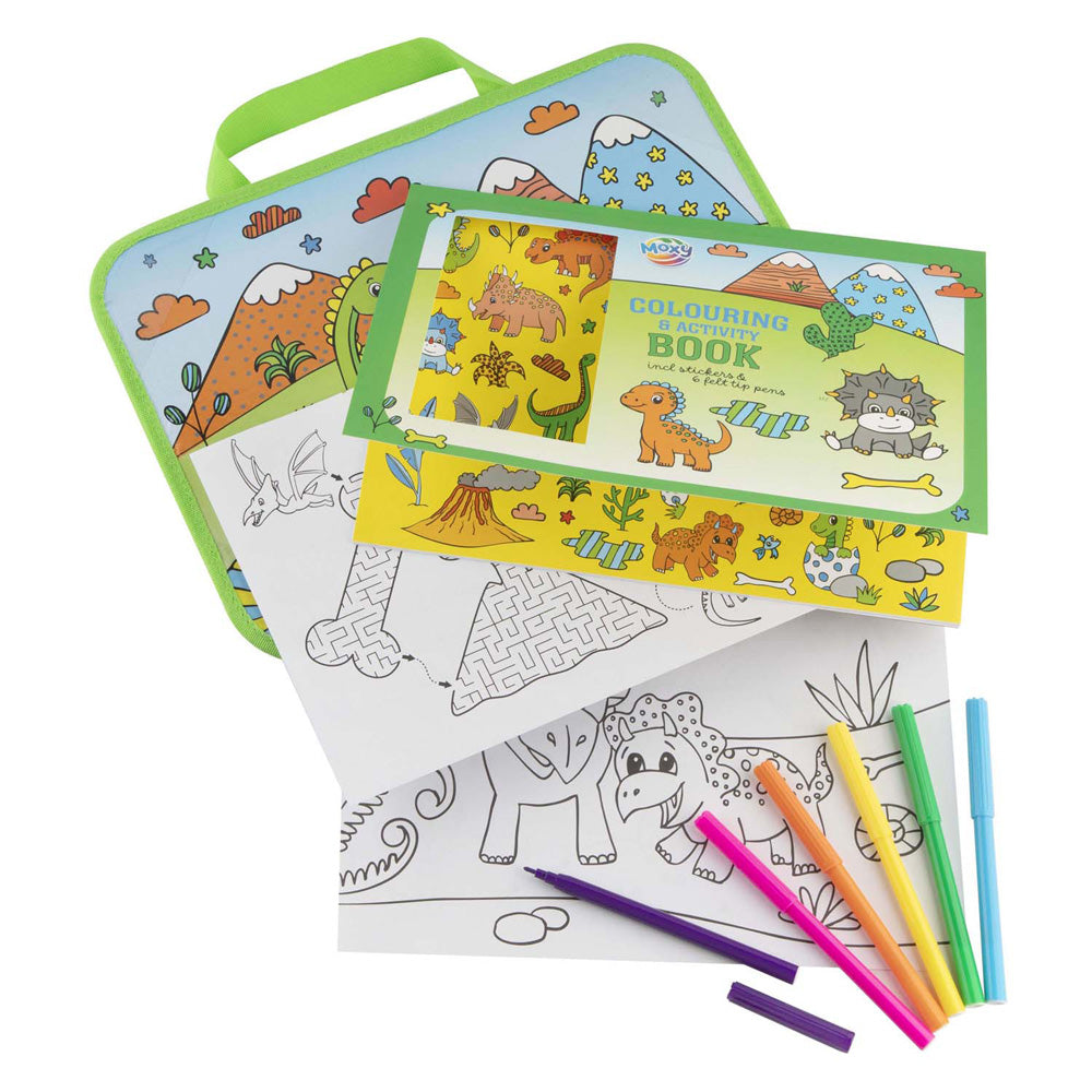 Moxy Coloring and Activity Book with Travel Tray and Markers