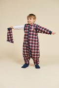 Saco de dormir MolisandCo TOG 2.5 com pés e mangas Vichy Red & Blue