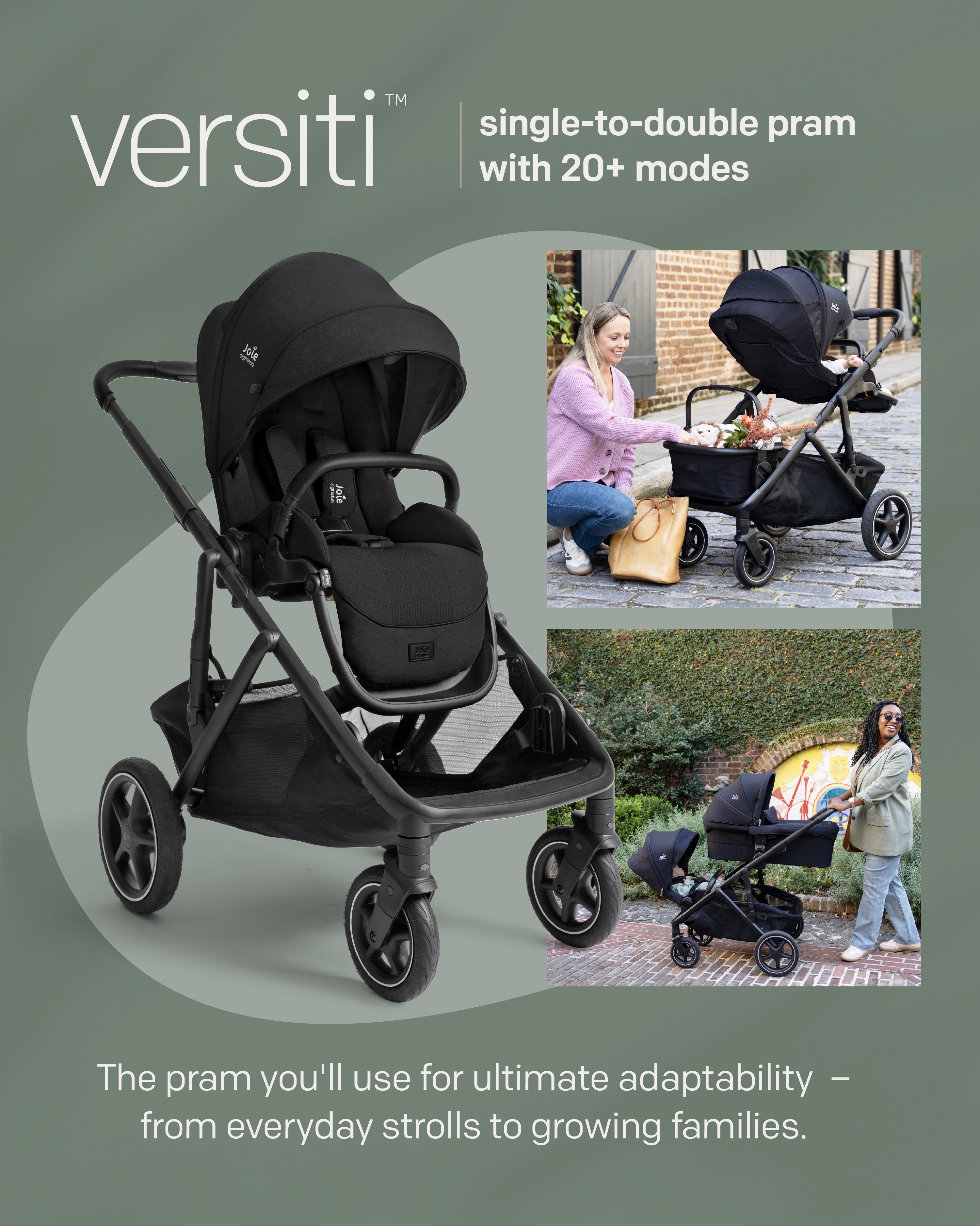 Cochecito gemelar reversible Joie VERSITI Signature - hasta 22 kg