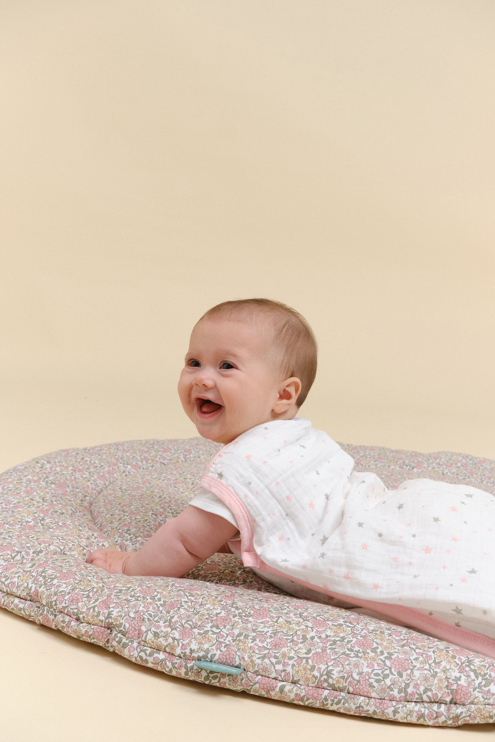 MolisandCo saco de dormir sem pés TOG 0.4 Cotton muslin - Pink Sky