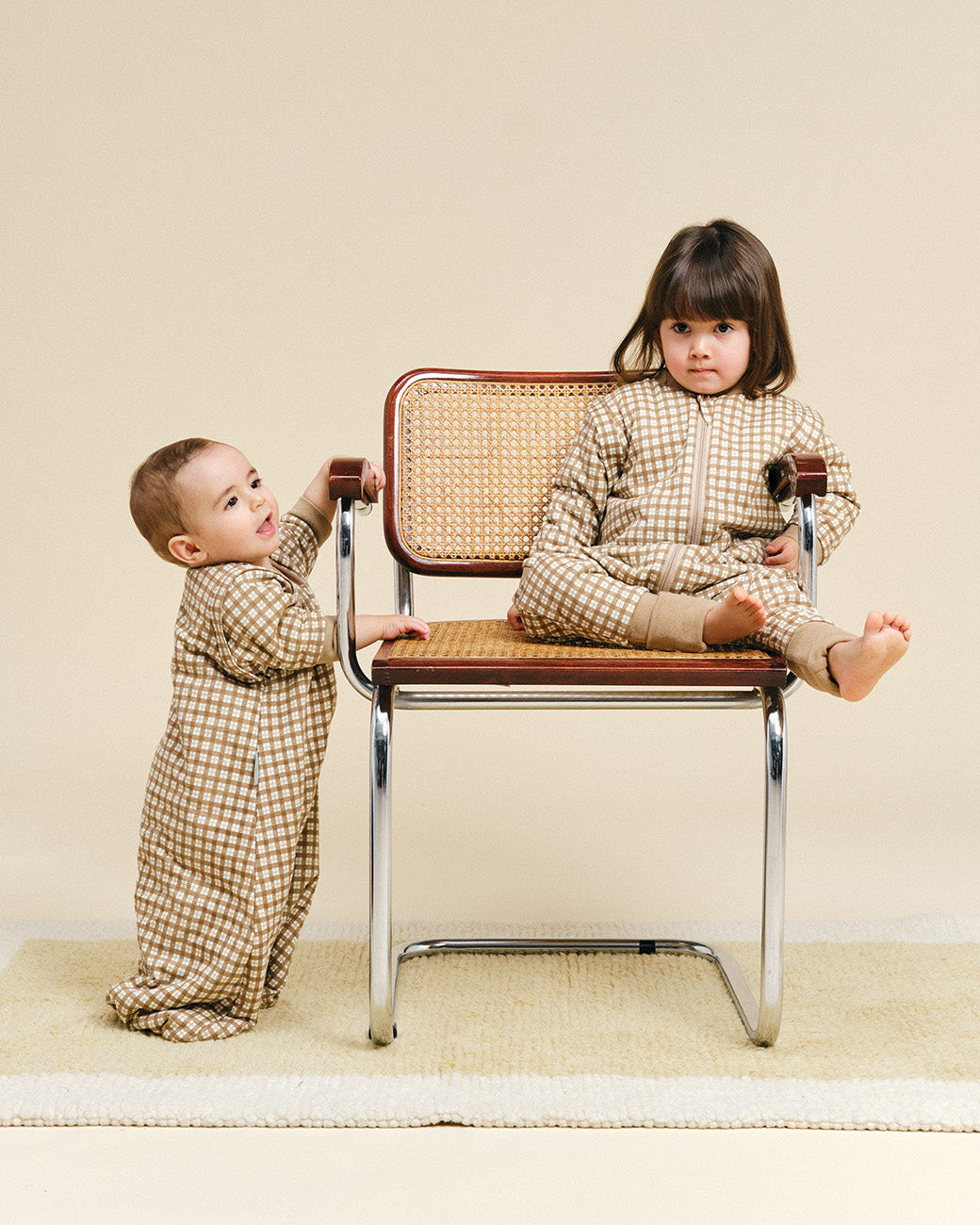 MolisandCo saco de dormir sem pés e com mangas TOG 1.0 Brown Checks