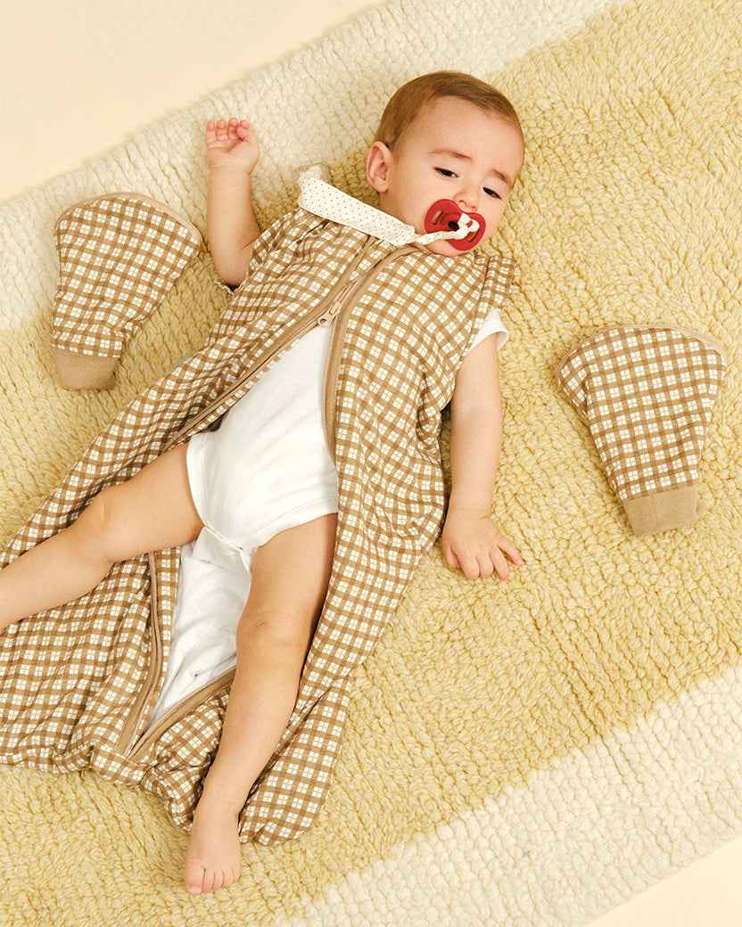 MolisandCo saco de dormir sem pés e com mangas TOG 1.0 Brown Checks