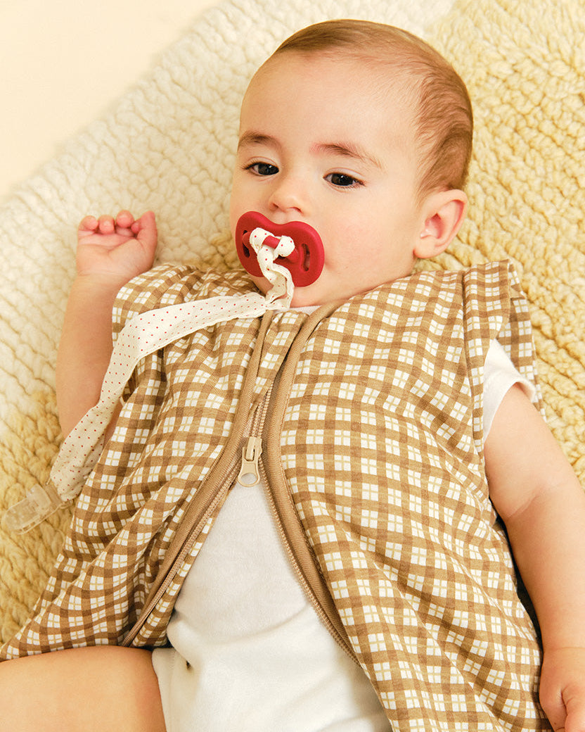 MolisandCo saco de dormir sem pés e com mangas TOG 1.0 Brown Checks