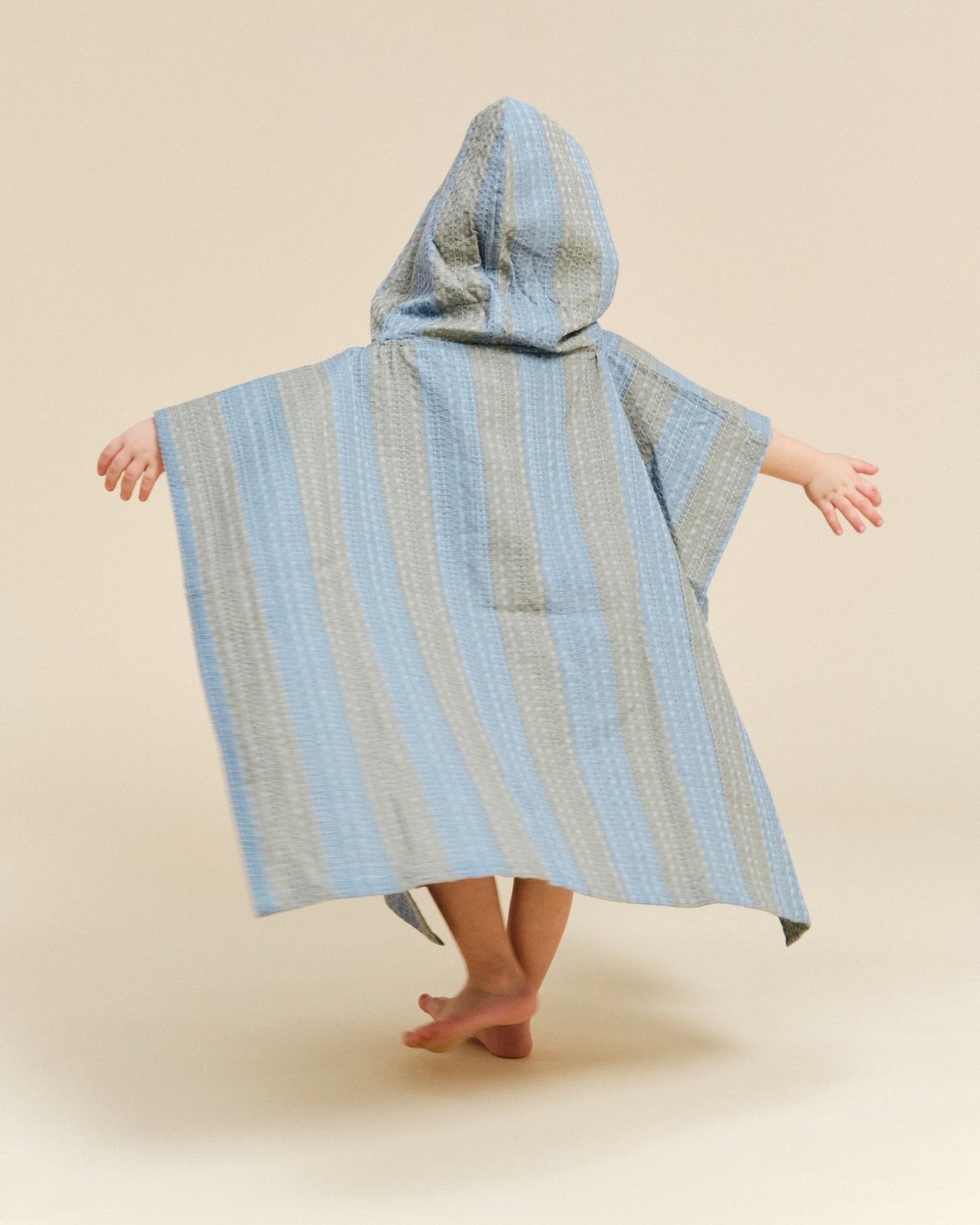 MolisandCo Poncho de banho Khaki & Blue Stripes