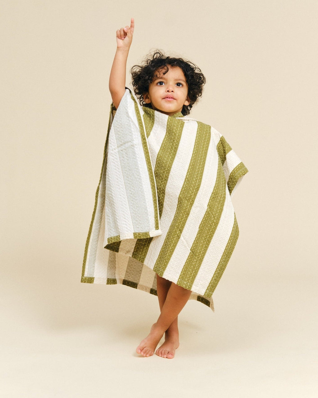 MolisandCo Poncho de banho Khaki & Cream Stripes