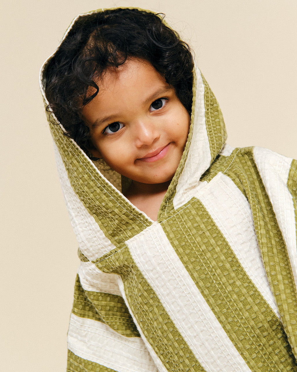 MolisandCo Poncho de banho Khaki & Cream Stripes