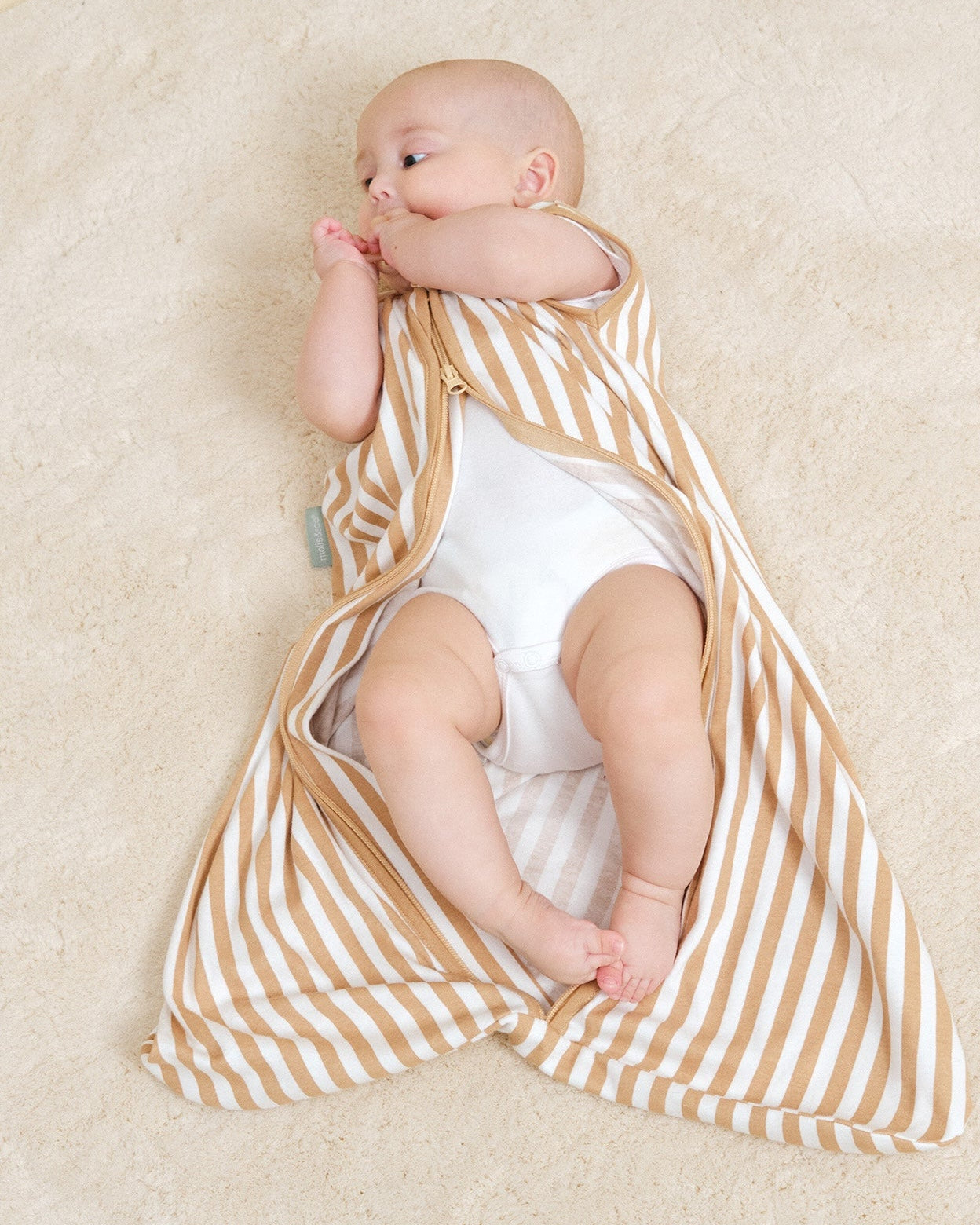MolisandCo saco de dormir sem pés TOG 0.5 Sand Stripes