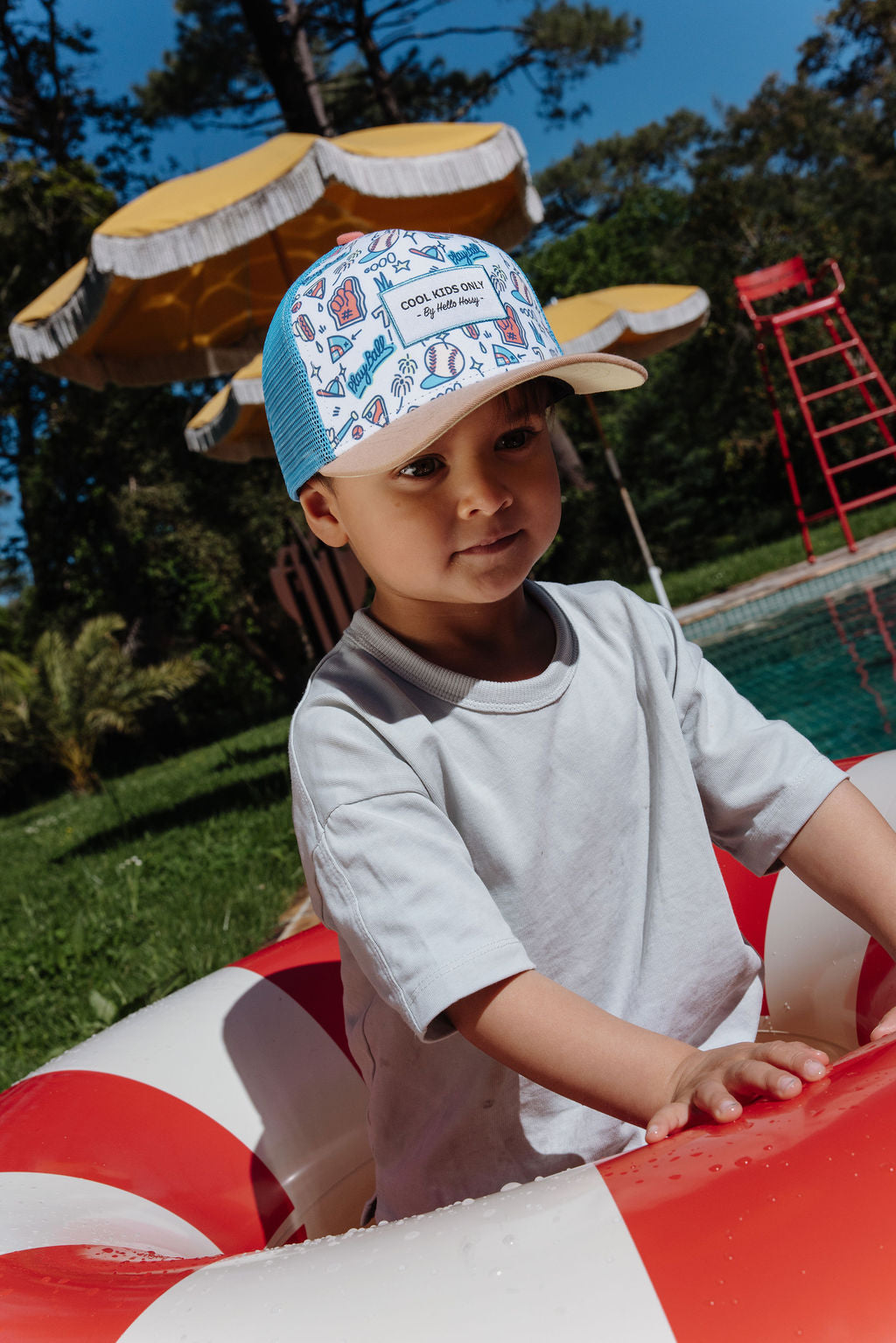 Boné trucker Hello Hossy Baseball Game com rede atrás, aba curva e fecho ajustável, imagem 2