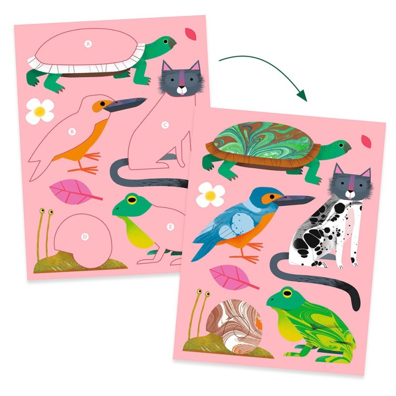 Djeco Caixa com Actividades - Colourful Papel Marmoreado