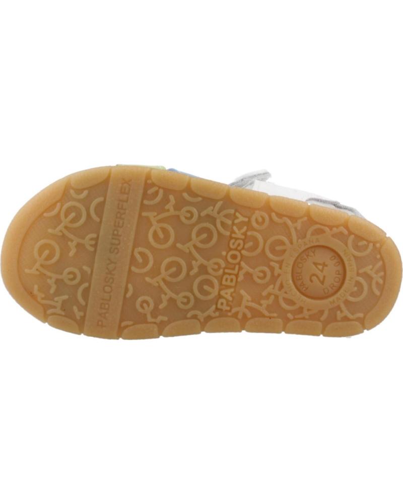 Pablosky Barefoot Sandal Plus Blanco Celeste