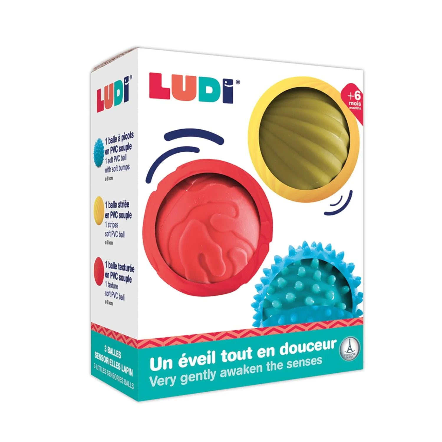 Ludi Conjunto 3 Bolas Sensoriais