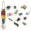 Conjunto Mojo 12 Animais Insetos e Aracnídeos, com figuras detalhadas e embalagem transparente.