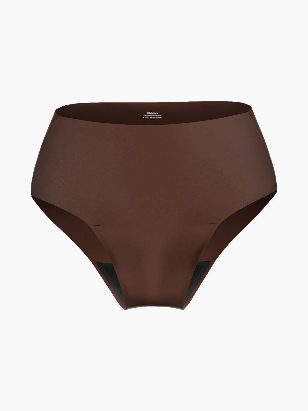 AllMatters ActiveMatters cueca menstrual de cintura alta castanha