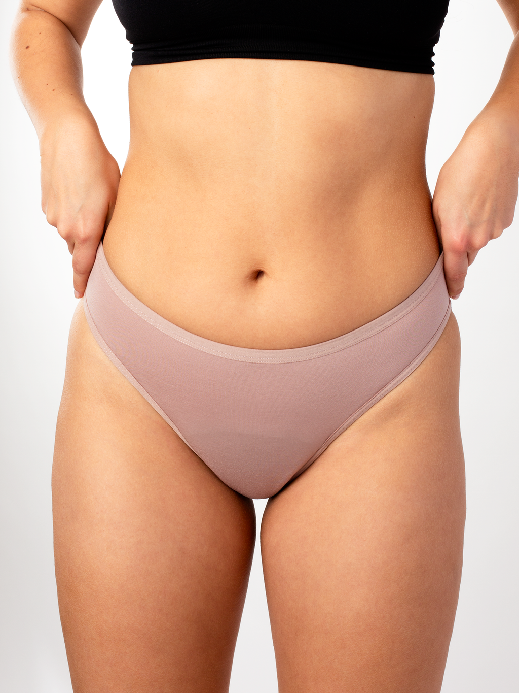 AllMatters Tencel cueca menstrual de cintura média rosa envelhecido