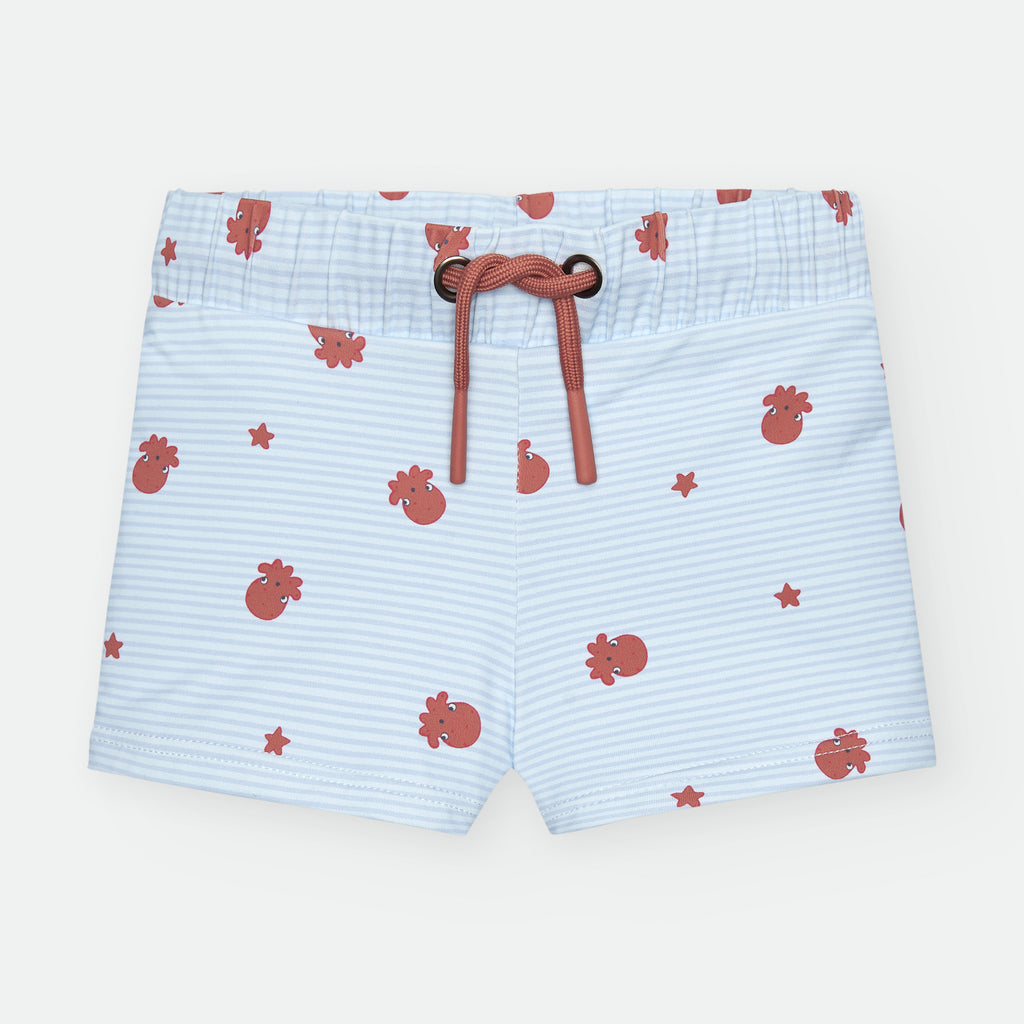 Waterlemon Boxer praia lycra - Piscina Azul com polvo