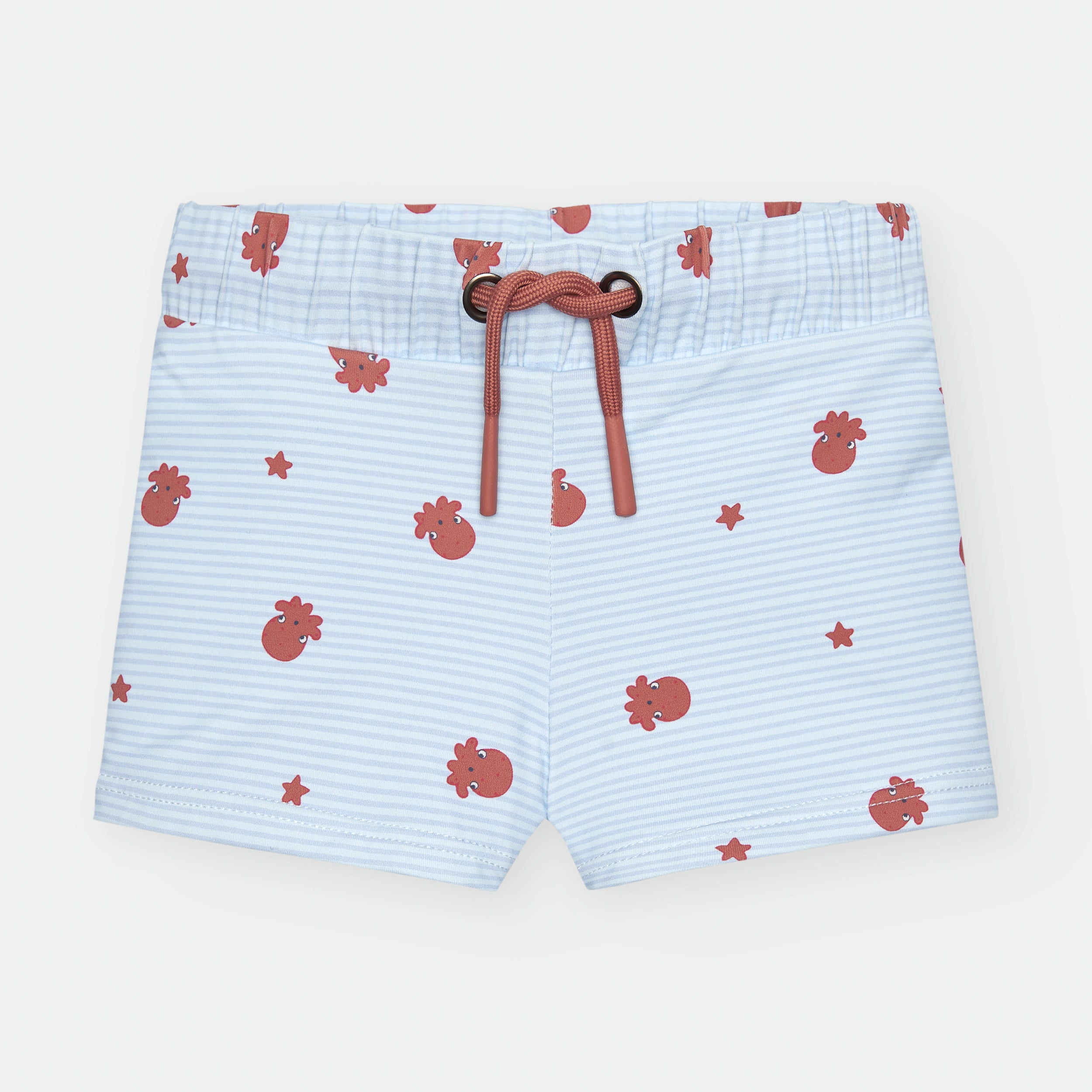 Waterlemon Boxer praia lycra - Piscina Azul com polvo