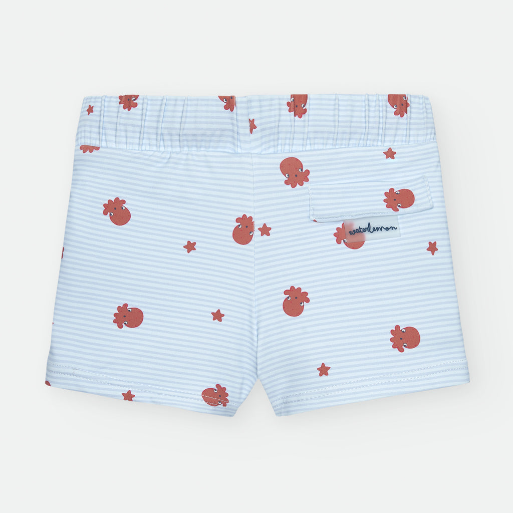 Waterlemon Boxer praia lycra - Piscina Azul com polvo