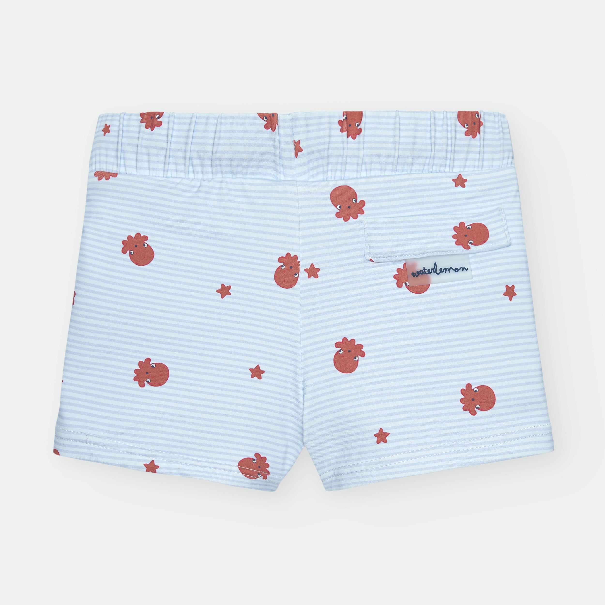 Waterlemon Boxer praia lycra - Piscina Azul com polvo