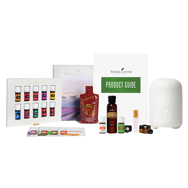 Kit Inicial Young Living com Difusor Haven e 12 óleos essenciais