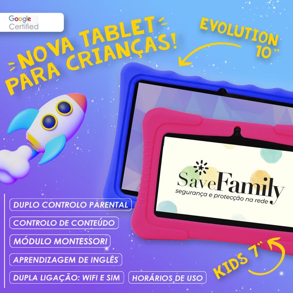 SaveFamily Kids Tablet para Crianças + 3 anos