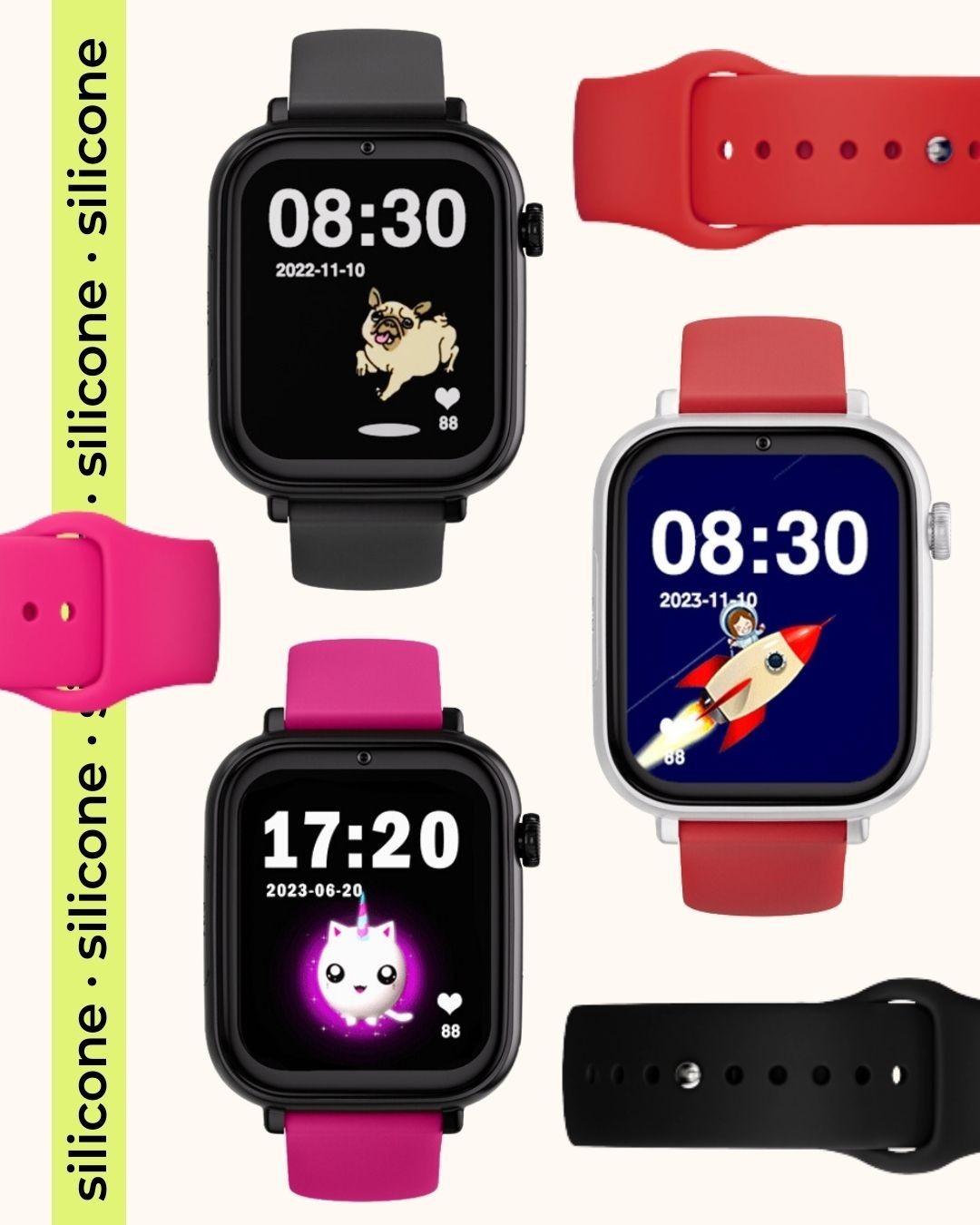 SaveWatch Plus Relógio com GPS e chamada pulseira silicone +8 anos