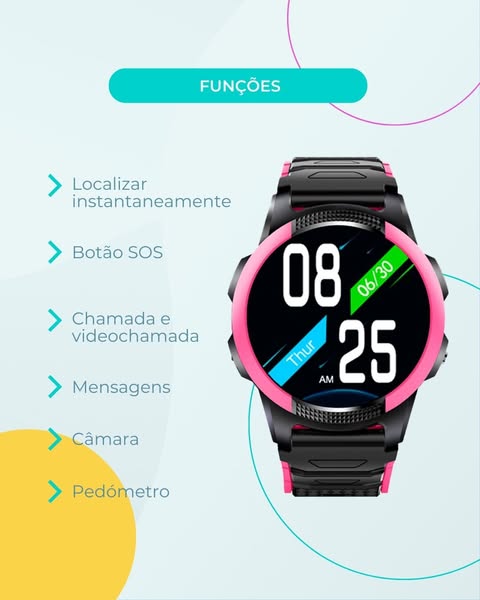SaveWatch Slim Relógio com GPS e chamada +8 anos