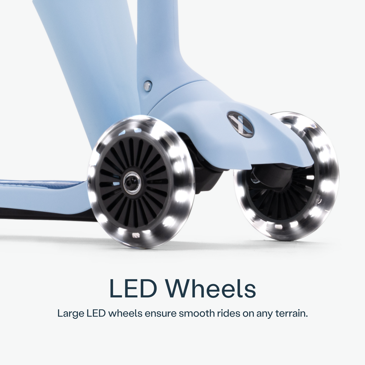 Pormenor da roda LED da Smartrike XTEND Mini-Ride Azul