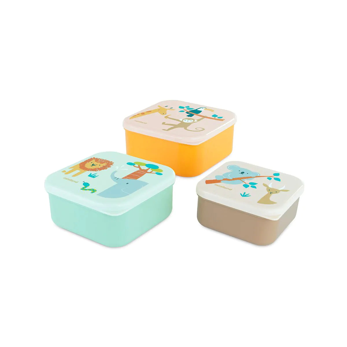 Miniland Conjunto 3 Snackbox Jungle