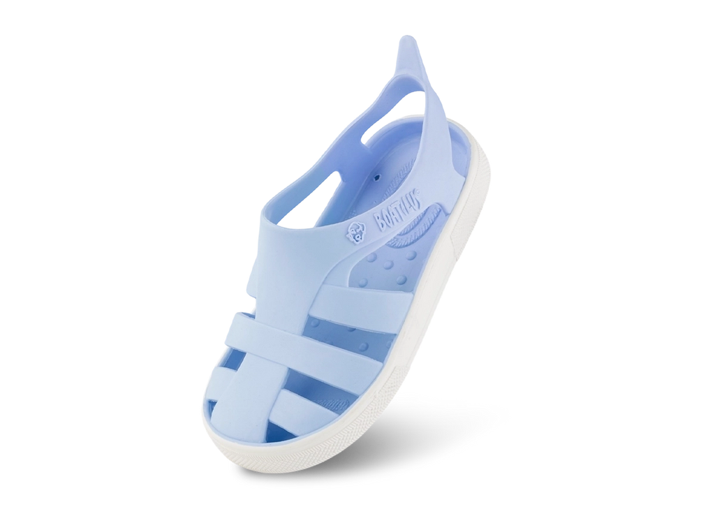 Boatilus - Sandália Minimalista Praia/Piscina Bioty Celeste e Branco