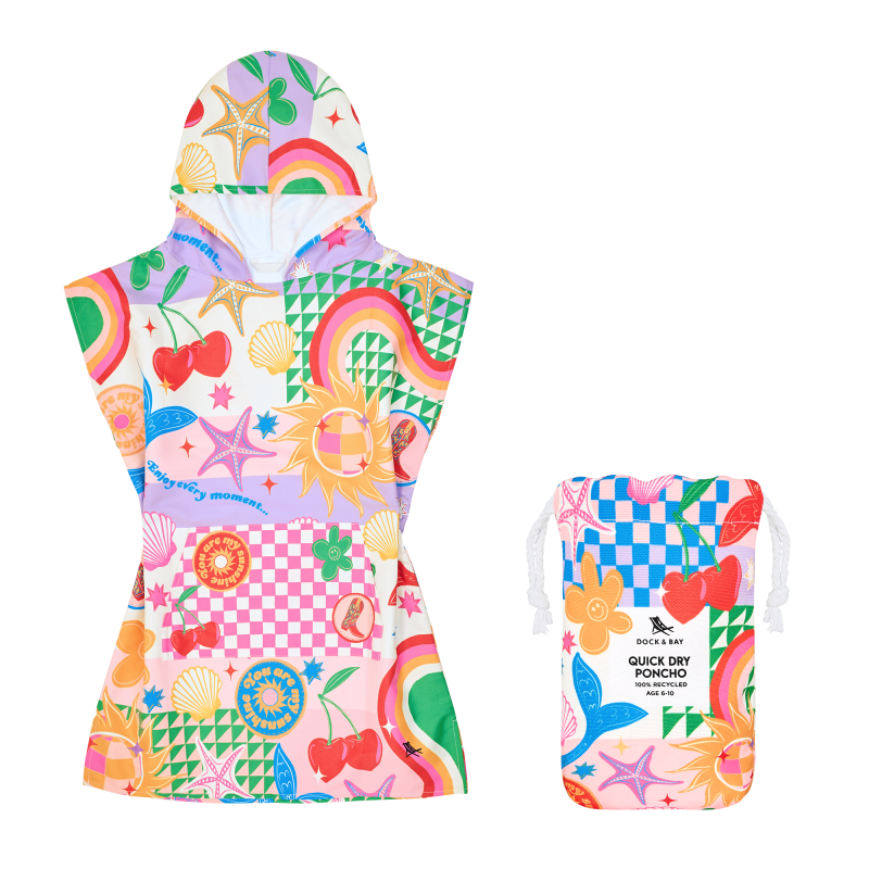 Dock and Bay Quick-Dry Absorbent Beach/Pool Poncho S 3-5 years