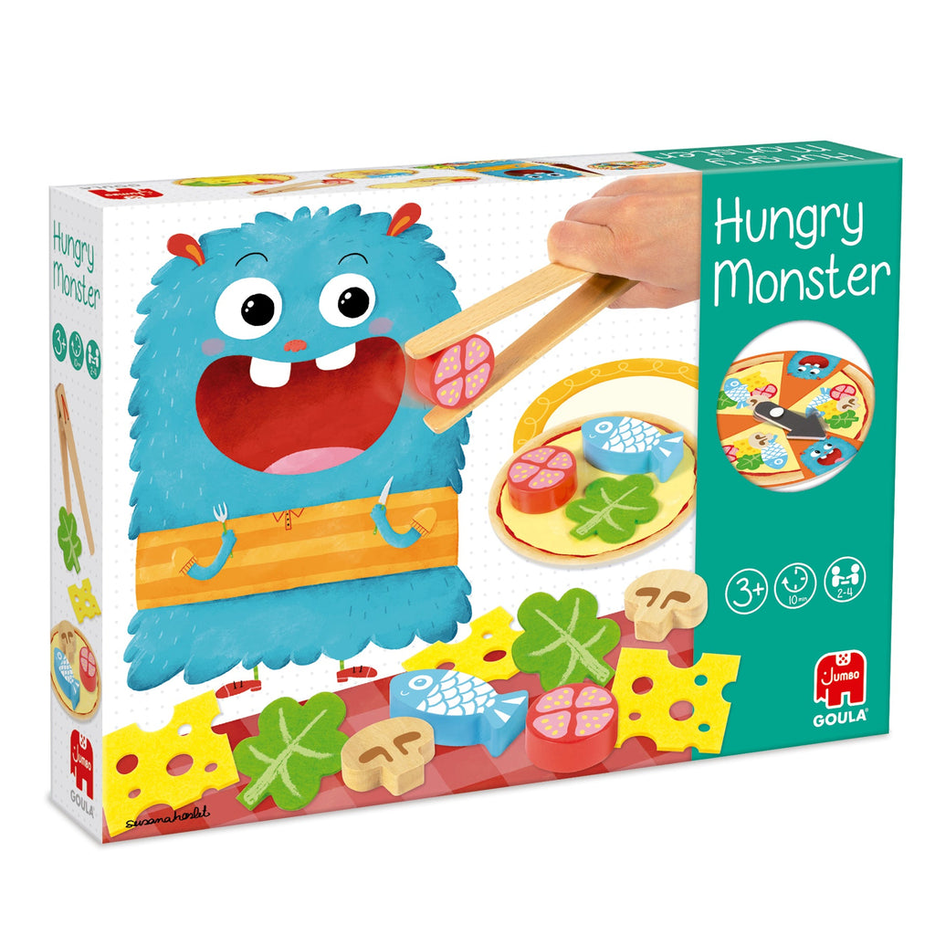 Caixa do Goula Jogo Hungry Monster em perspetiva, na embalagem original da marca