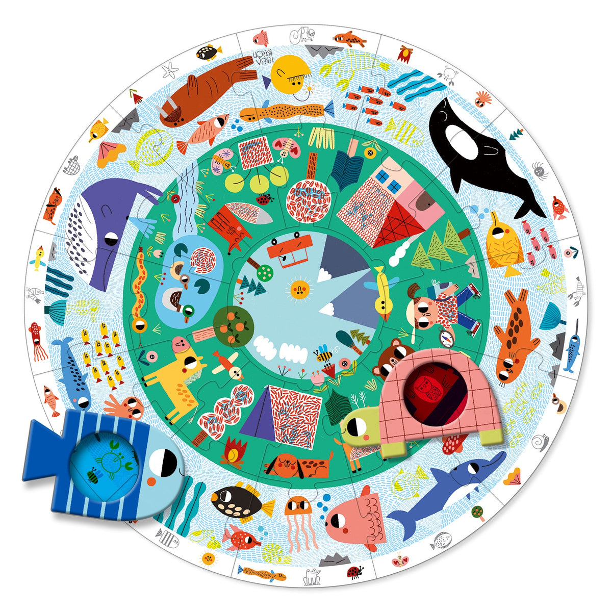 Goula Puzzle XXL Descobrir os Animais fora da caixa, com as peças montadas ou prontas a usar