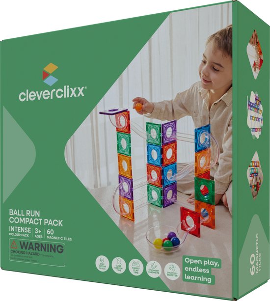 Clever Clixx Jogo blocos Magnético Pack Ball Run 60 peças