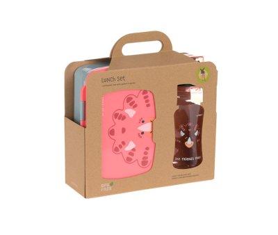 Lässig Dino PINK lunchbox and bottle set