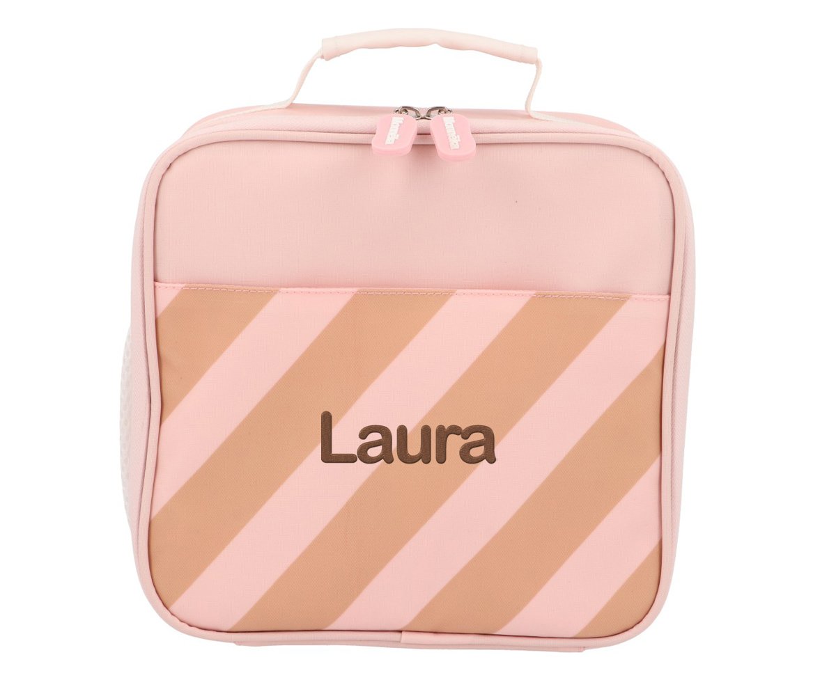 Monnëka Bolsa Térmica Rígida Big Stripes Pink personalizada