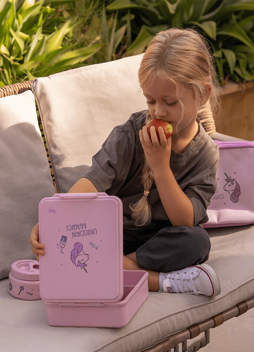Citron Lunch Box with Compartments and Unicorn Thermos
