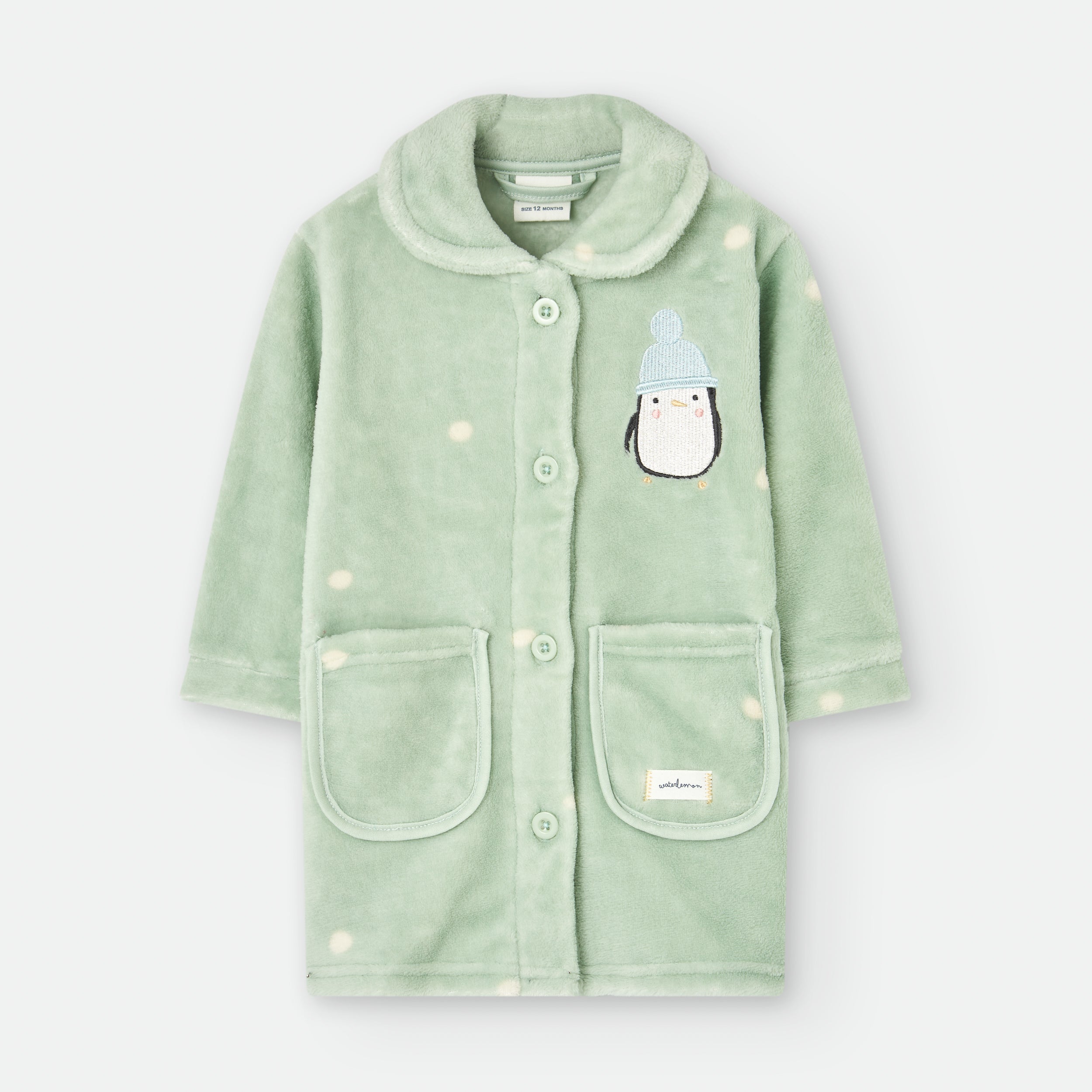 Waterlemon Robe Roupão Pinguim Verde 12m a 8a