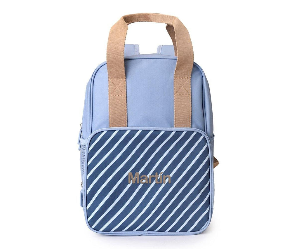 Monnëka - Personalised Scout Stripes Blue Backpack