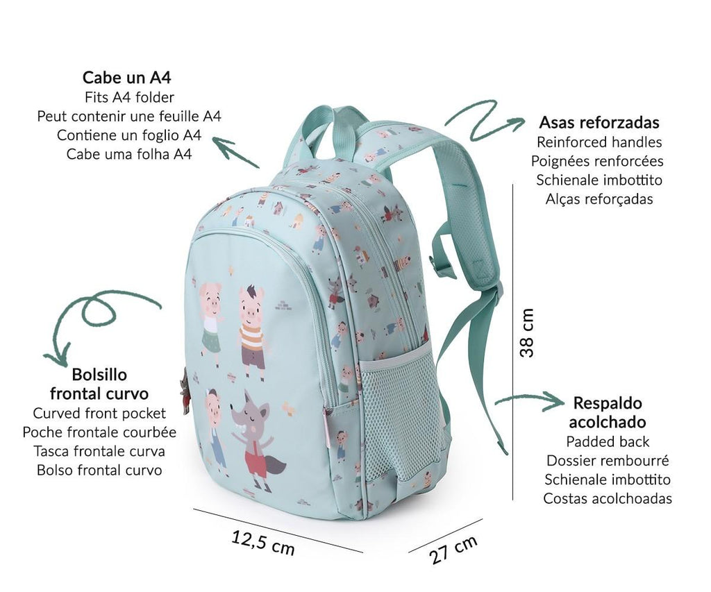 Tutete - Medium Backpack + The Three Little Pigs Keychain