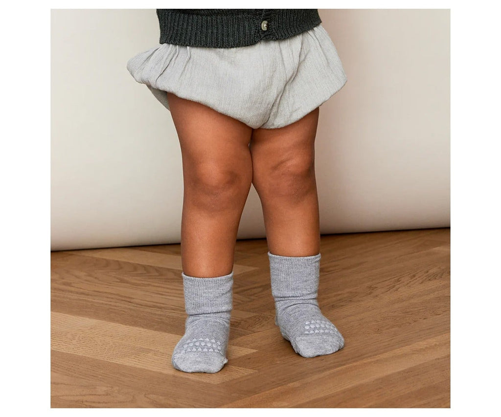 Pack de 3 pares de meias antiderrapantes GoBabyGo em viscose de bambu, cor ameixa, para bebé