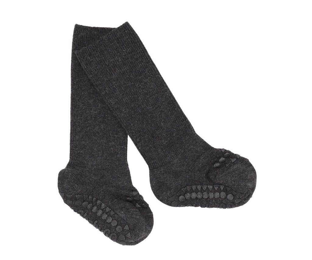 Pack de 3 pares de meias antiderrapantes GoBabyGo em viscose de bambu, cor cinzento mesclado, para bebé