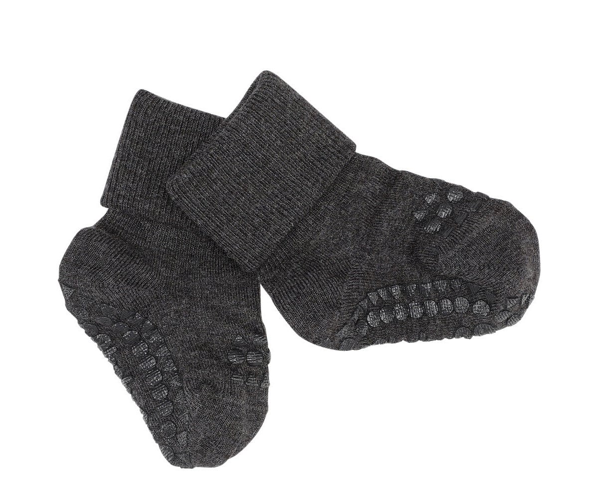 Pack de 3 pares de meias antiderrapantes GoBabyGo em viscose de bambu, cor cinzento mesclado, para bebé