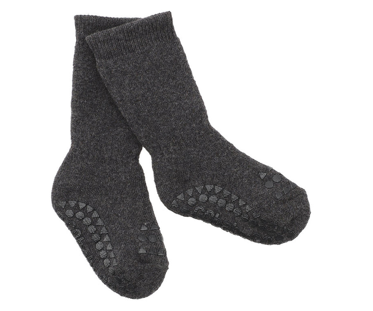 Pack de 3 pares de meias antiderrapantes GoBabyGo em viscose de bambu, cor rosa suave, para bebé